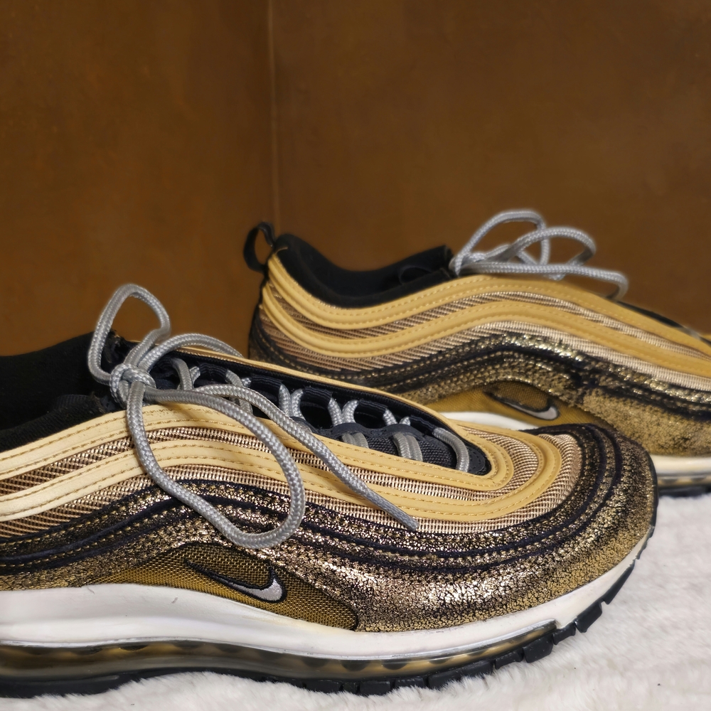 Nike Air Max 97 Gold and Black Sneakers - Picture 3 of 8